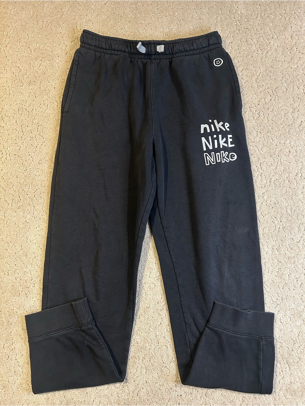 Nike kids Black Joggers with Logo Print Size XL